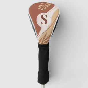 Abstract irregular shapes with earth colors golf head cover