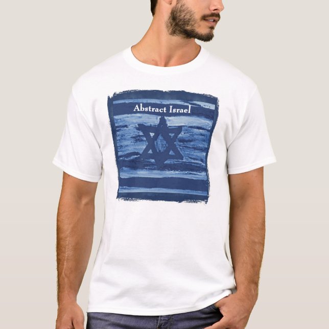 ABSTRACT ISRAEL BLUE T-Shirt (Front)