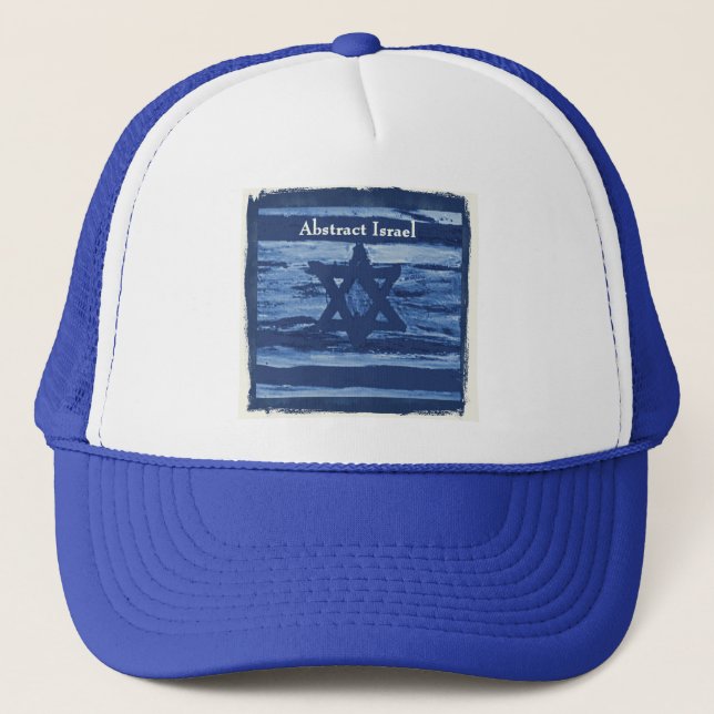 ABSTRACT ISRAEL BLUE TRUCKER HAT (Front)