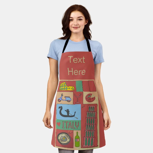 Abstract Italy Design add text, Apron (Worn)