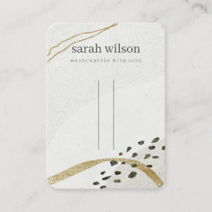 Abstract Ivory Black Gold Hair Pin Band Display Business Card