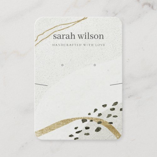 Abstract Ivory Black Gold Necklace Earring Display Business Card