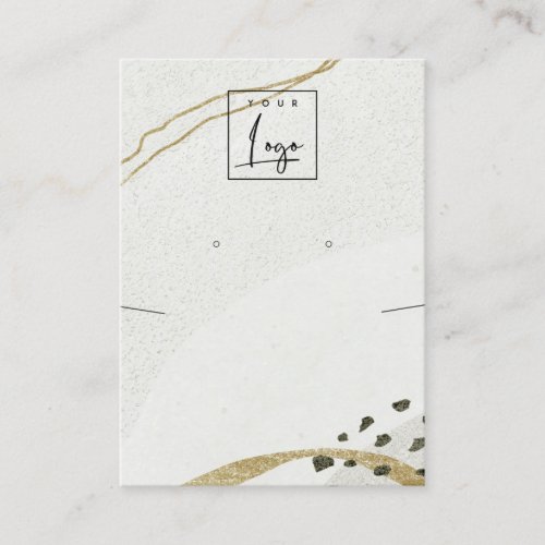 Abstract Ivory Black Gold Necklace Earring Logo Business Card