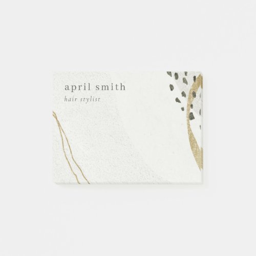 Abstract Ivory Gold Black Grey Stone Texture Logo Post_it Notes