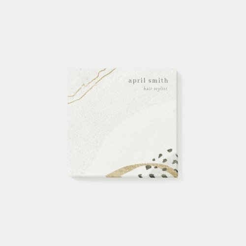 Abstract Ivory Gold Black Grey Stone Texture  Post_it Notes