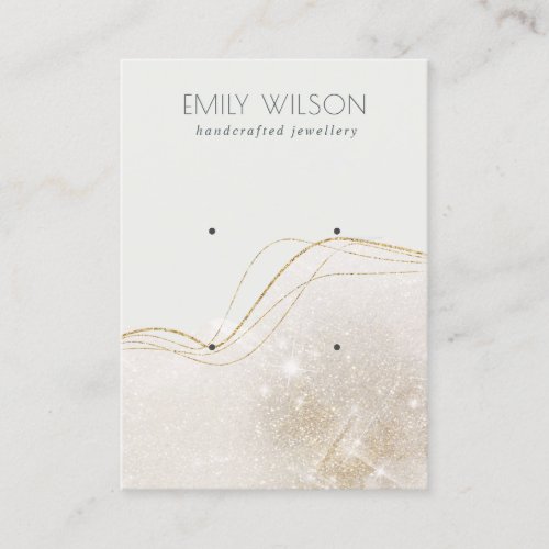 Abstract Ivory Gold Glitter 2 Earring Display Business Card