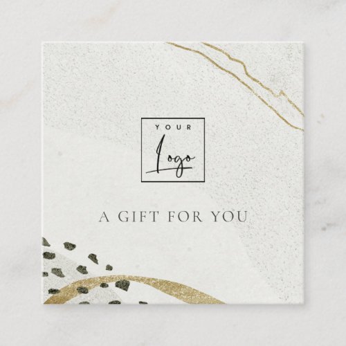 Abstract Ivory Gold Stone Gift Certificate Logo