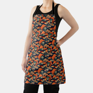 Abstract Japanese Sushi Art Chef Food Prep Diner Apron