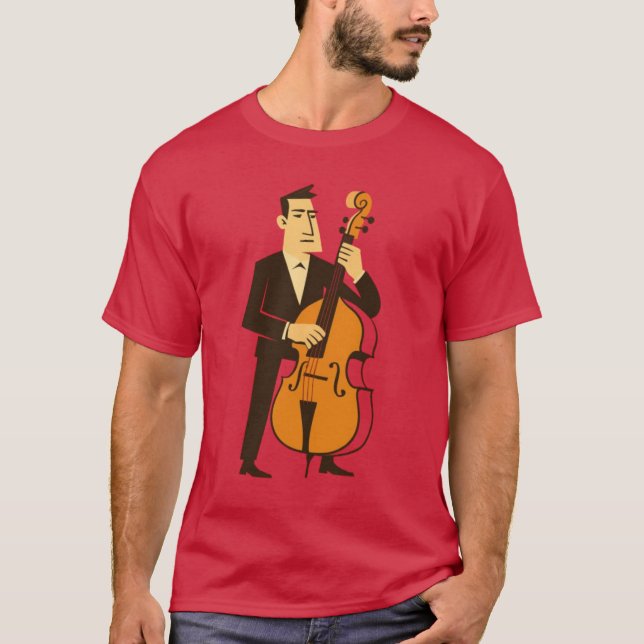 Abstract Jazz Cellist Art – Modern Musician Graphi T-Shirt (Front)