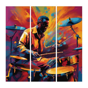 Abstract Jazz Drum Solo Triptych