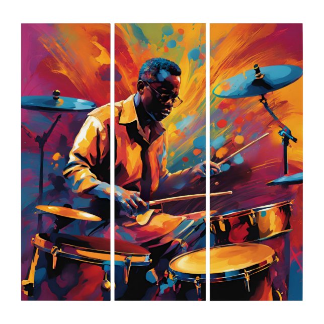Abstract Jazz Drum Solo Triptych (Front)