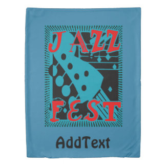 Abstract Jazz Fest Poster, add text Duvet Cover