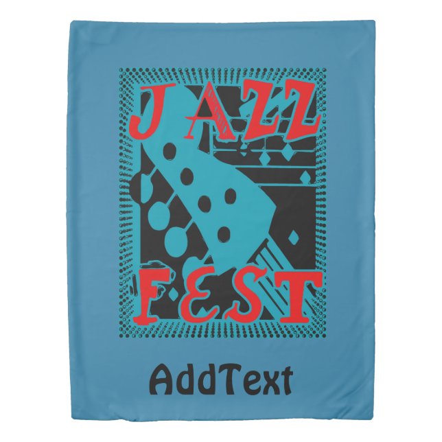 Abstract Jazz Fest Poster, add text Duvet Cover (Front)