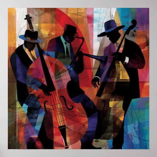 Abstract Jazz Musicians Art Print