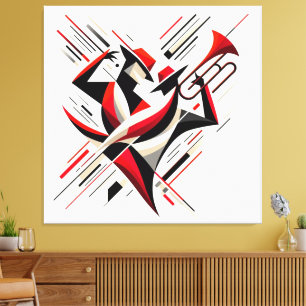 Abstract Jazz Trombone Couple Canvas Print