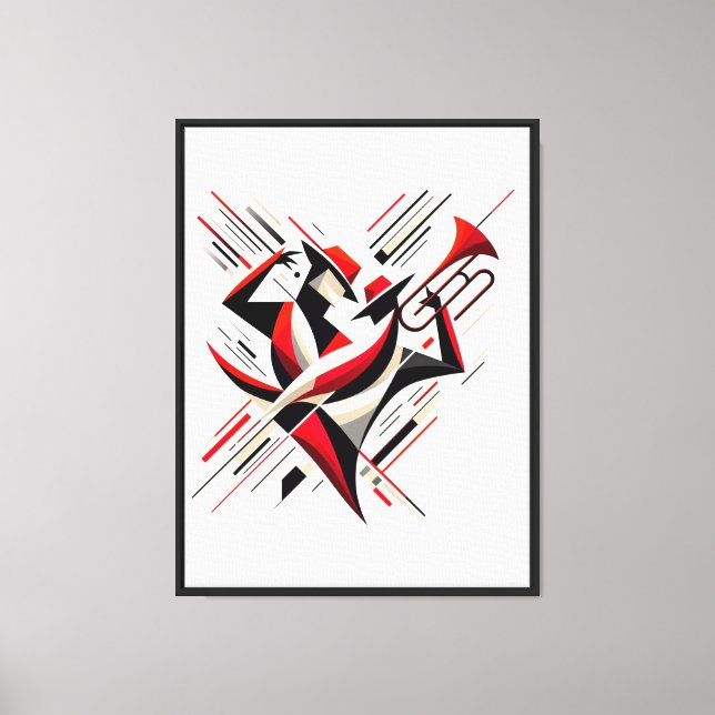 Abstract Jazz Trombone Couple Canvas Print (Front)