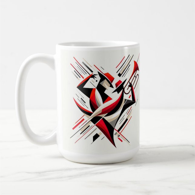 Abstract Jazz Trombone Couple Coffee Mug (Left)