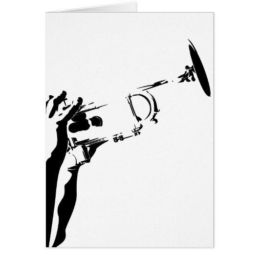 Abstract Jazz Trumpet Card (Front)