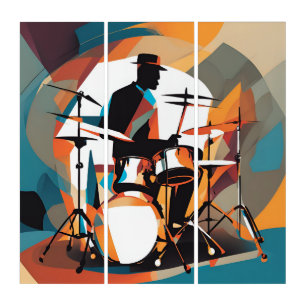  Abstract Jazzy Drummer Triptych