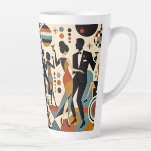 Abstract Jazzy Martinis and Dancing Cocktail Party Latte Mug