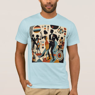 Abstract Jazzy Martinis and Dancing Cocktail Party T-Shirt