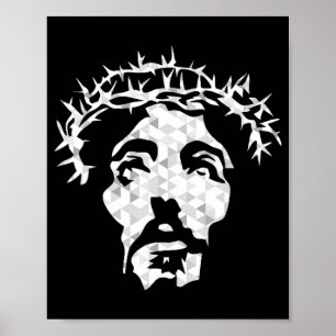 Abstract Jesus Christ Portrait - Devout Christian Poster