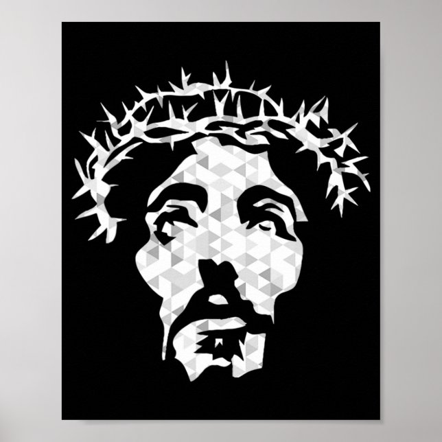 Abstract Jesus Christ Portrait - Devout Christian  Poster (Front)