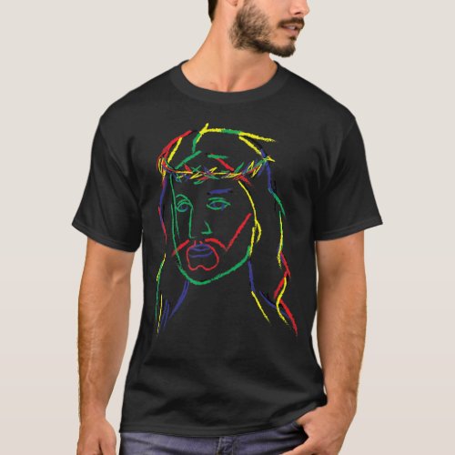Abstract Jesus Graphic Image Cool Fun Piece T_Shir T_Shirt