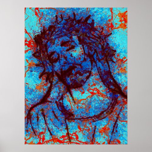 abstract jesus poster