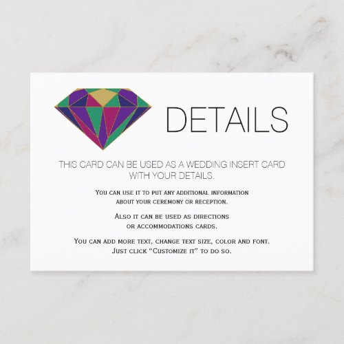 Abstract jewel gemstone wedding details insert 1