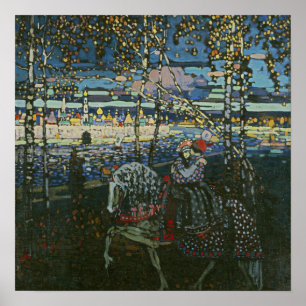 Abstract Journey,Couple on Horseback by Kandinsky Poster