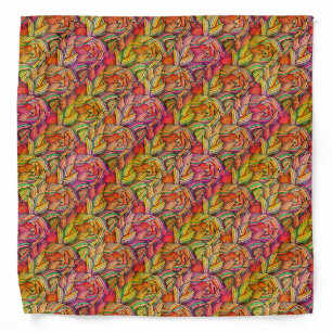 Abstract Joy Pink Yellow Boho Pattern Bandana