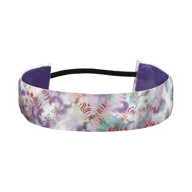 Abstract joyful mark making unique  athletic headband (Front)