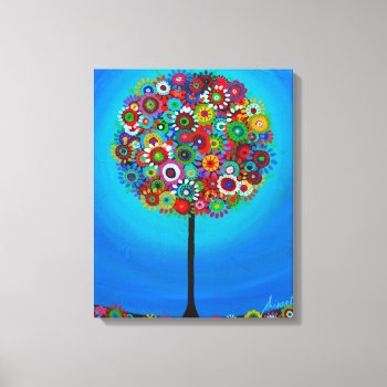 Abstract  Judaica Tree Of Life Painting Canvas Print by prisarts at Zazzle