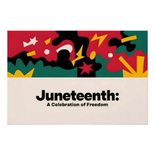 Abstract Juneteenth A Celebration of Freedom Desi Poster