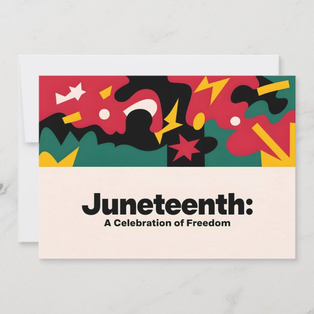 Abstract Juneteenth A Celebration of Freedom Desi Save The Date (Front)
