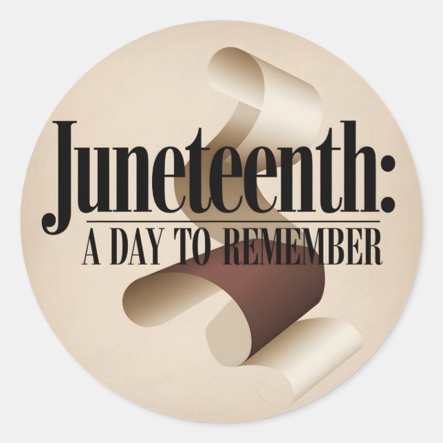 Abstract Juneteenth A Day to Remember Classic Round Sticker (Front)