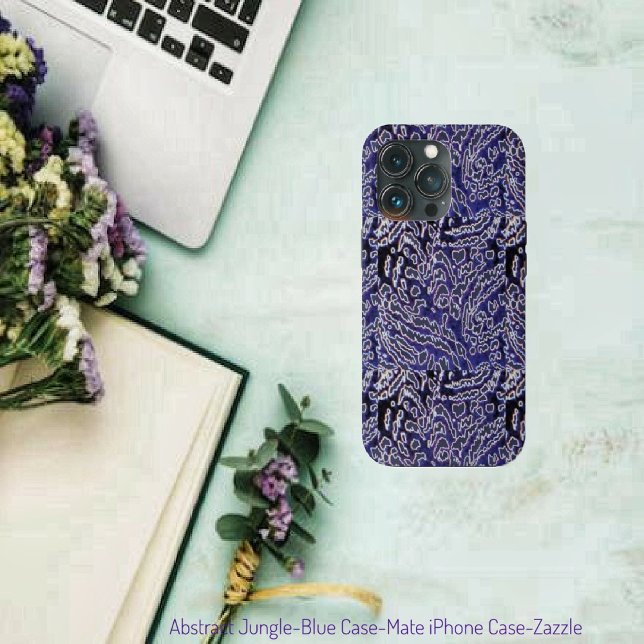 Abstract Jungle-Blue   Case-Mate iPhone Case (Creator Uploaded)