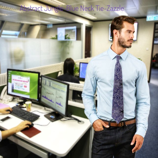 Abstract Jungle-Blue  Neck Tie (Creator Uploaded)