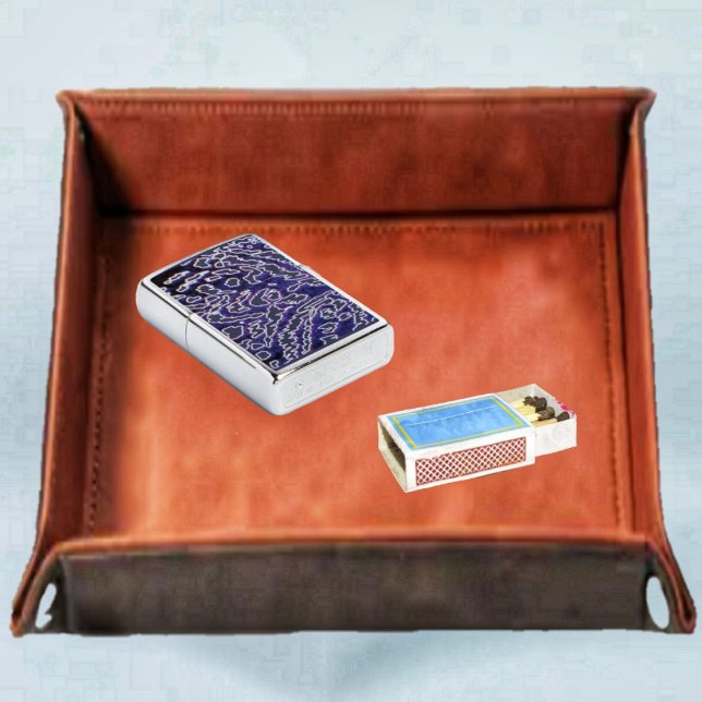 Abstract Jungle-Blue  Zippo Lighter (The unique, pattern in this Abstract Jungle-Blue design, adds an exotic touch, to this lighter!)