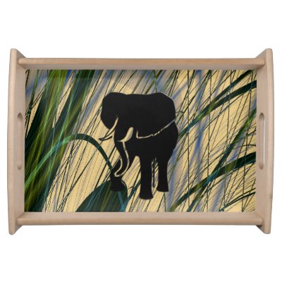 Abstract Jungle Elephant Serving Tray