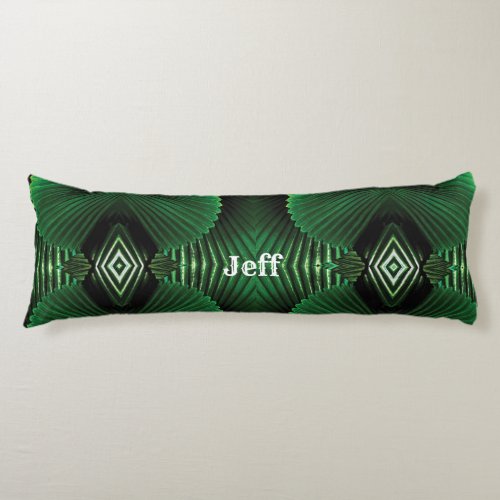 Abstract Jungle Leaf Fan Palm Design Body Pillow