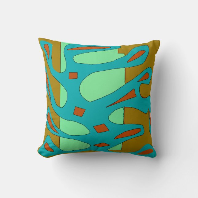 Abstract Jungle Leaves 2 Throw Pillow (Front)