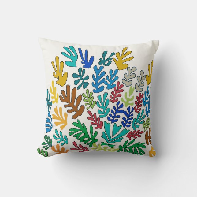 Abstract Jungle Leaves Throw Pillow (Front)