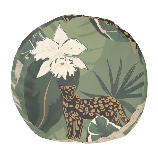 Abstract Jungle: Leopards Creative Pattern Pouf (Bottom)