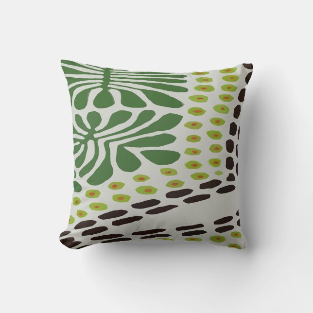 Abstract Jungle Path, South American Throw Pillow (Front)