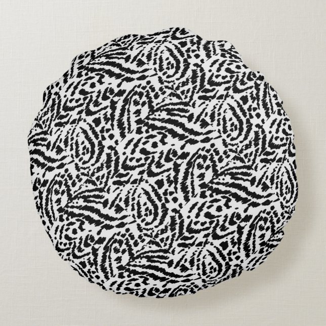 Abstract Jungle Round Pillow (Back)