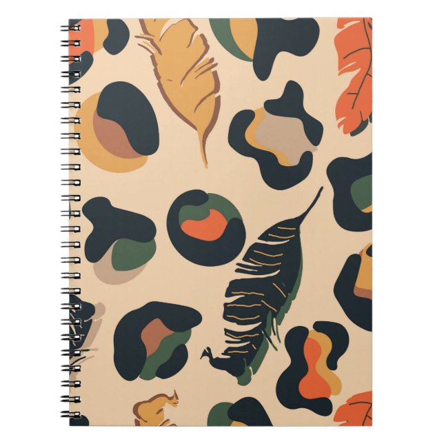 Abstract jungle seamless pattern,wild animal backg notebook (Front)