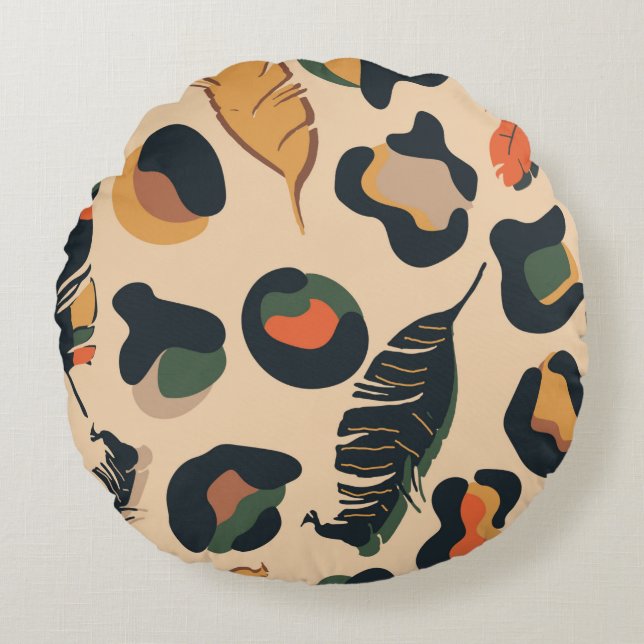 Abstract jungle seamless pattern,wild animal backg round pillow (Front)