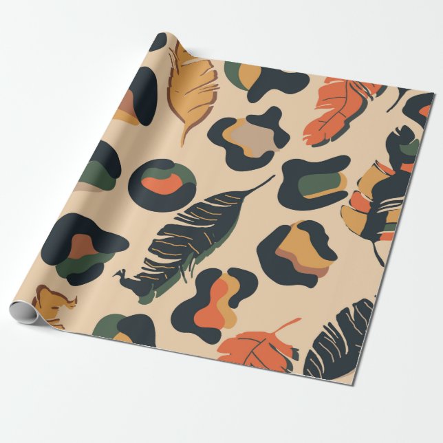 Abstract jungle seamless pattern,wild animal backg wrapping paper (Unrolled)